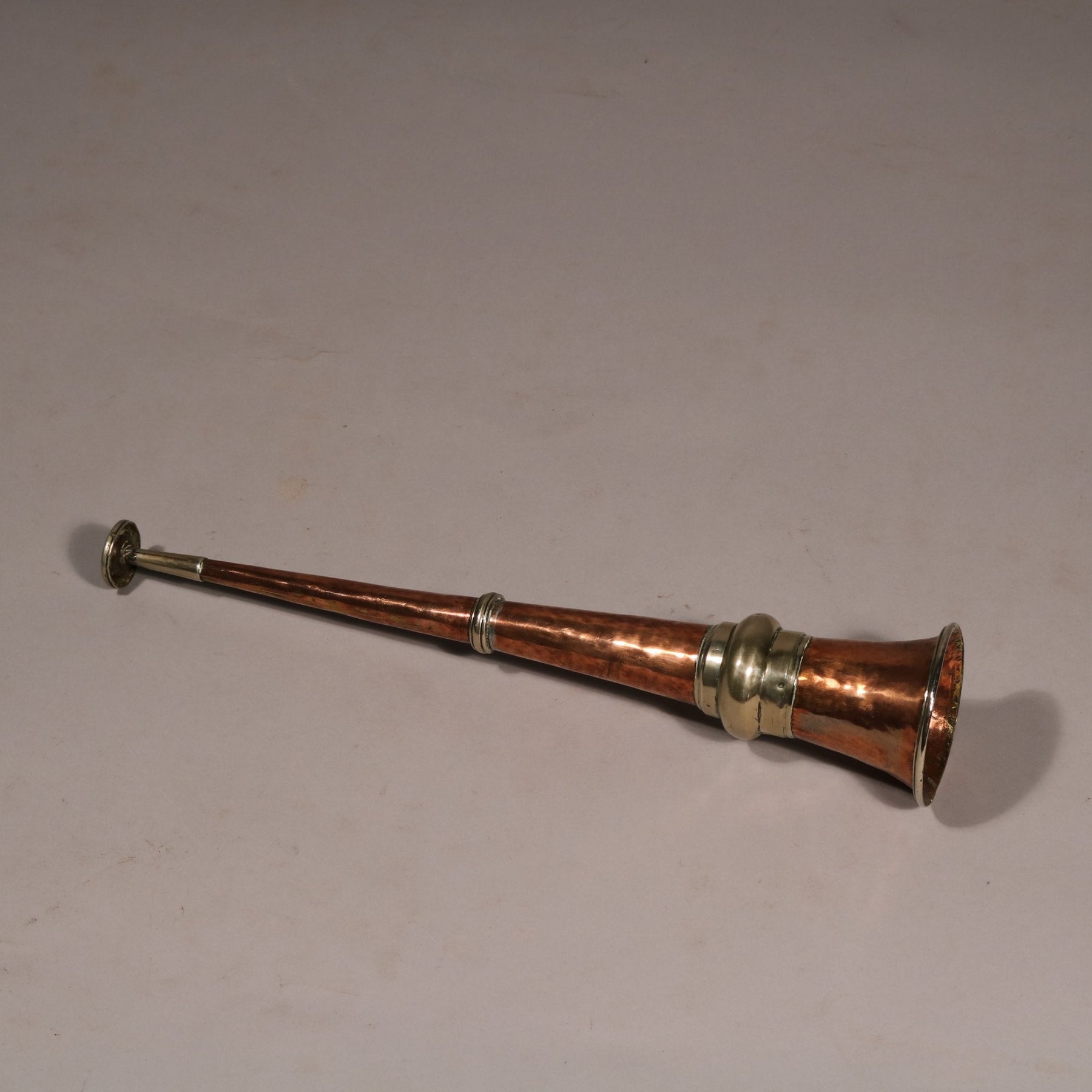 Tibetan Copper and White Metal Horn - ca 100 yrs old