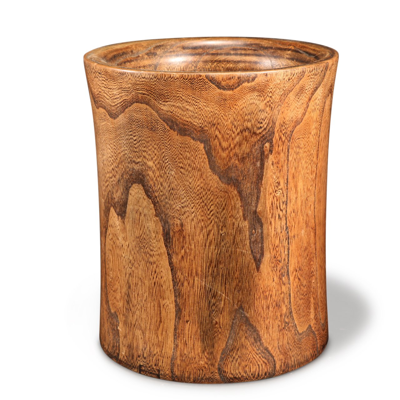 Turned Chicken Wing wood Brush Pot- Reproduction