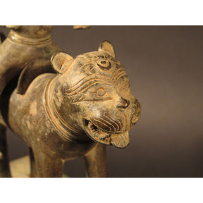 A Rare Bronze Statue of Surya the Sun God, Riding a Tiger - 18thC