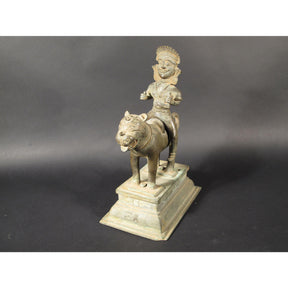 A Rare Bronze Statue of Surya the Sun God, Riding a Tiger - 18thC