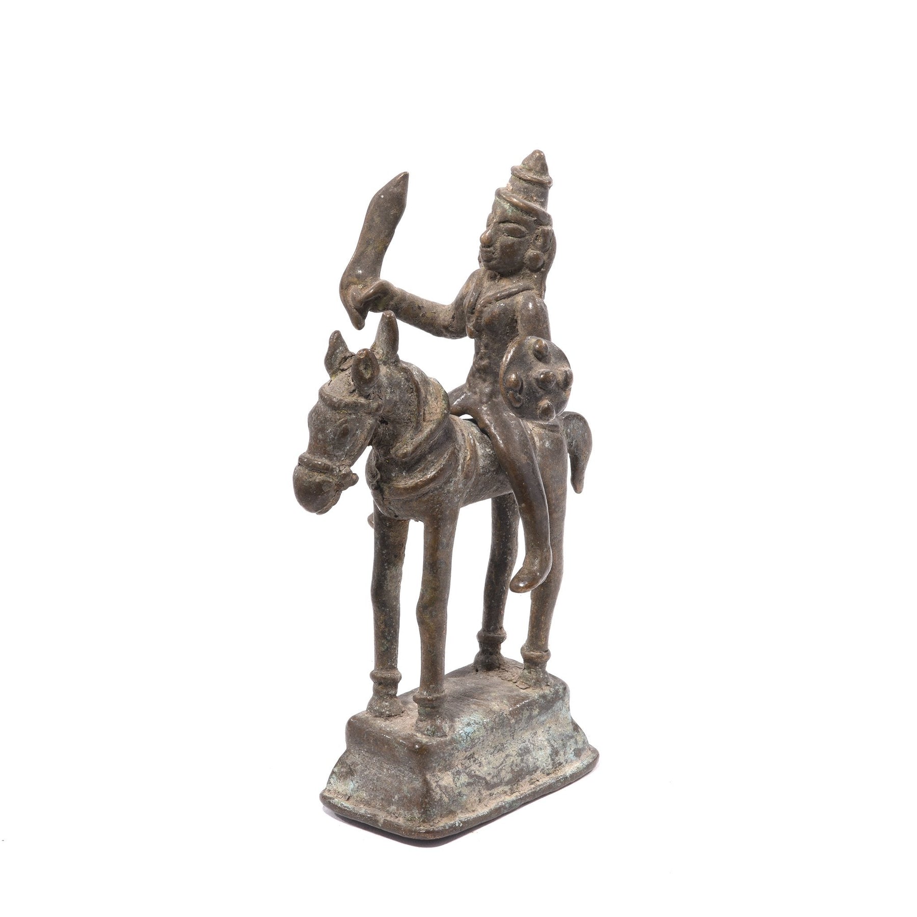 Brass Khandoba On Horse From The Deccan  - 19thC