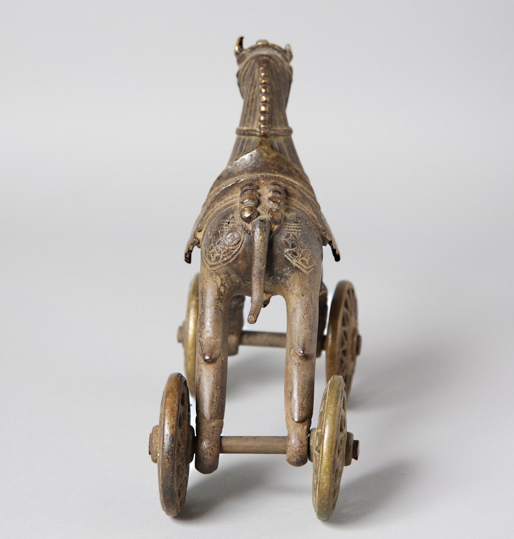 Brass Horse Toy On Wheels - Ca 100 yrs old