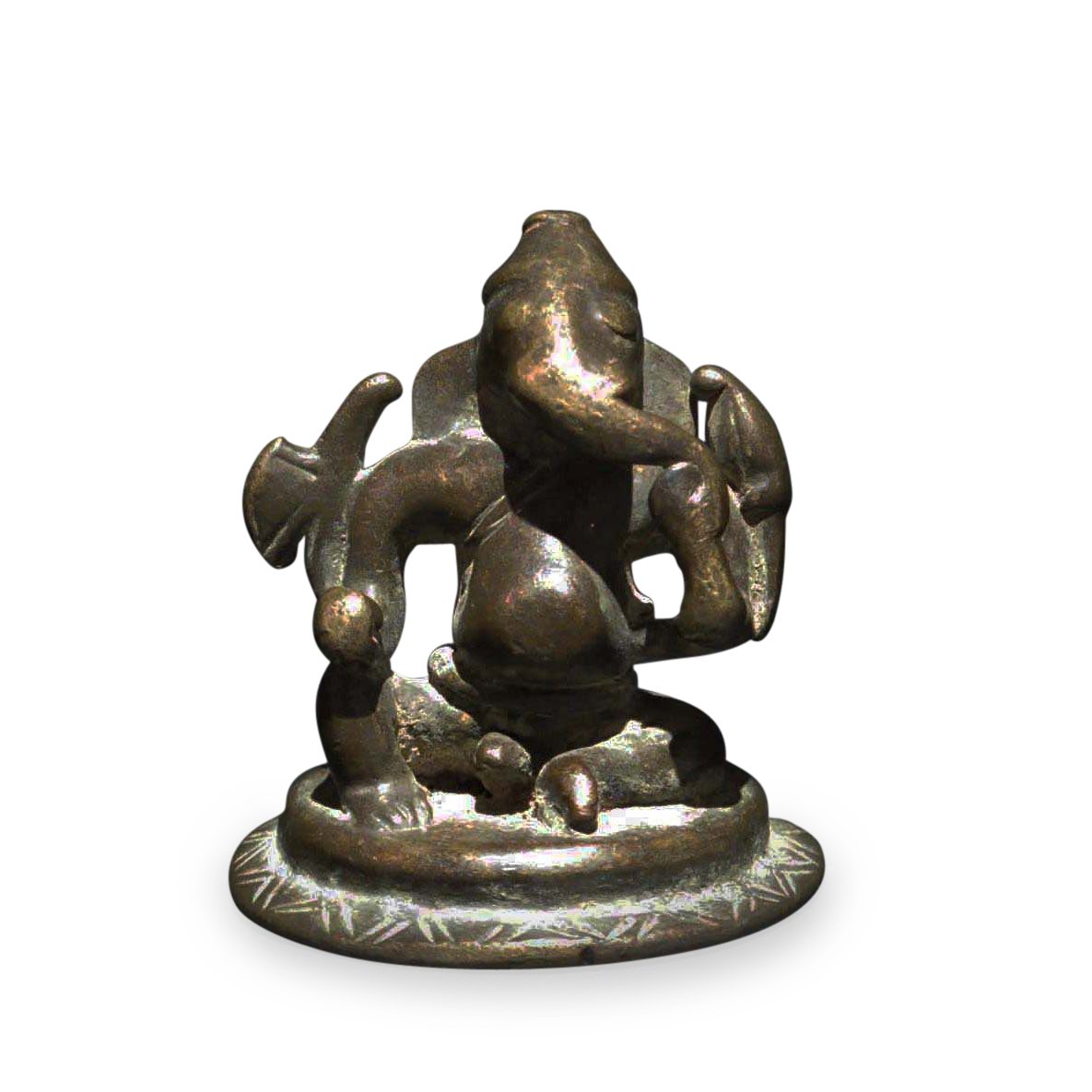 Brass Miniature Votive Statues Of Lord Ganesh - 19th Century