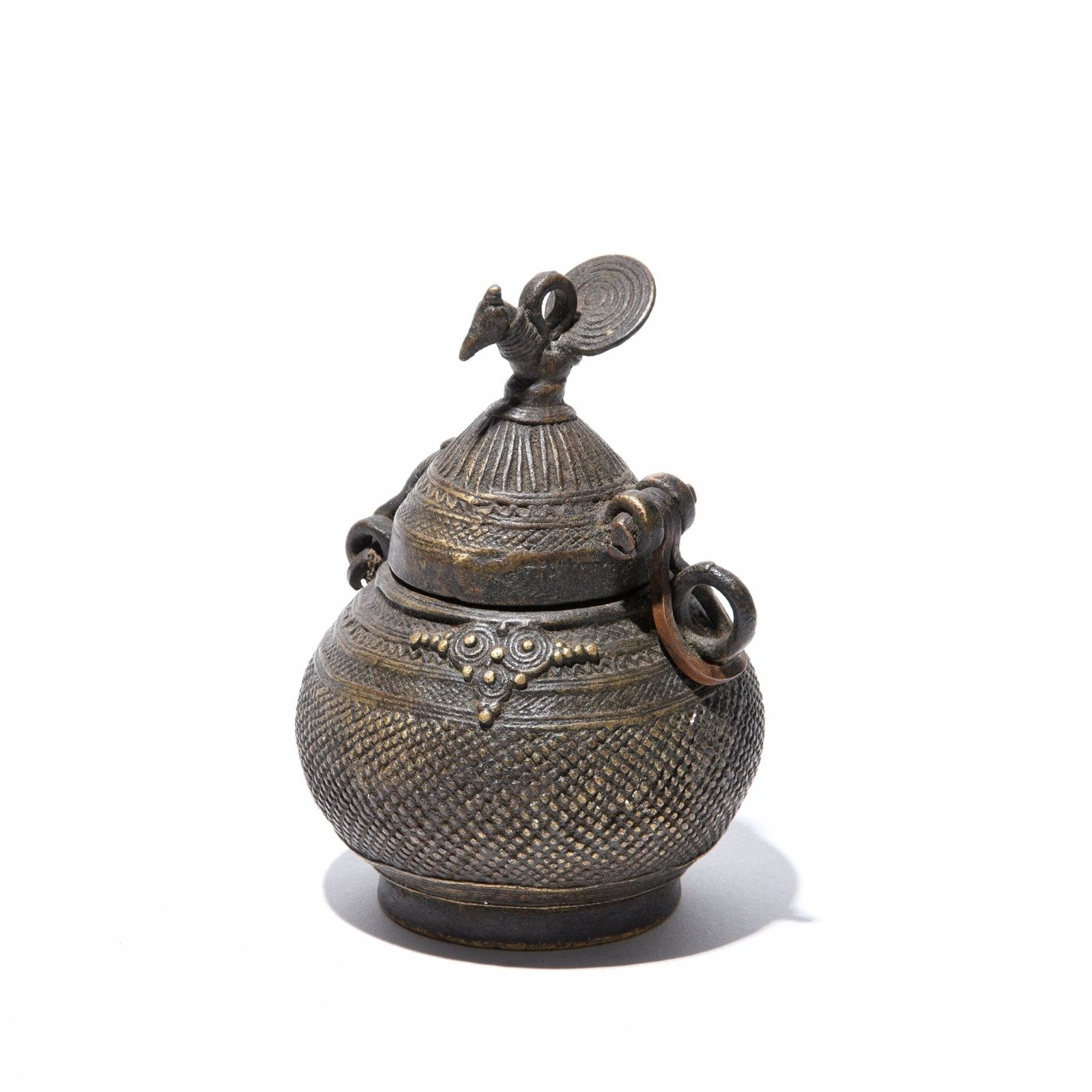 Brass Dhokra Work Money Box From Orissa - Ca 1910