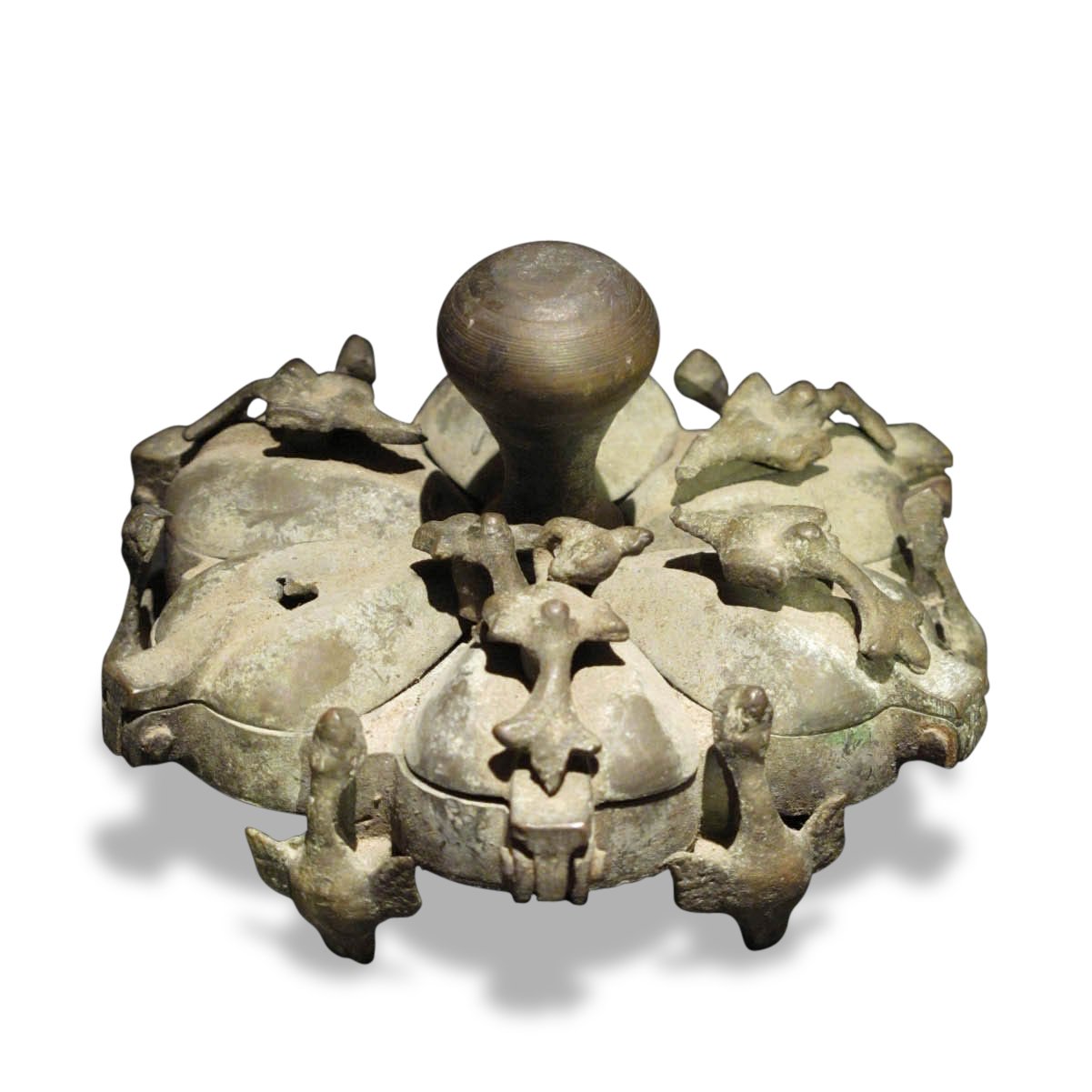 Brass Peacock Chopra Box - Early 20thC