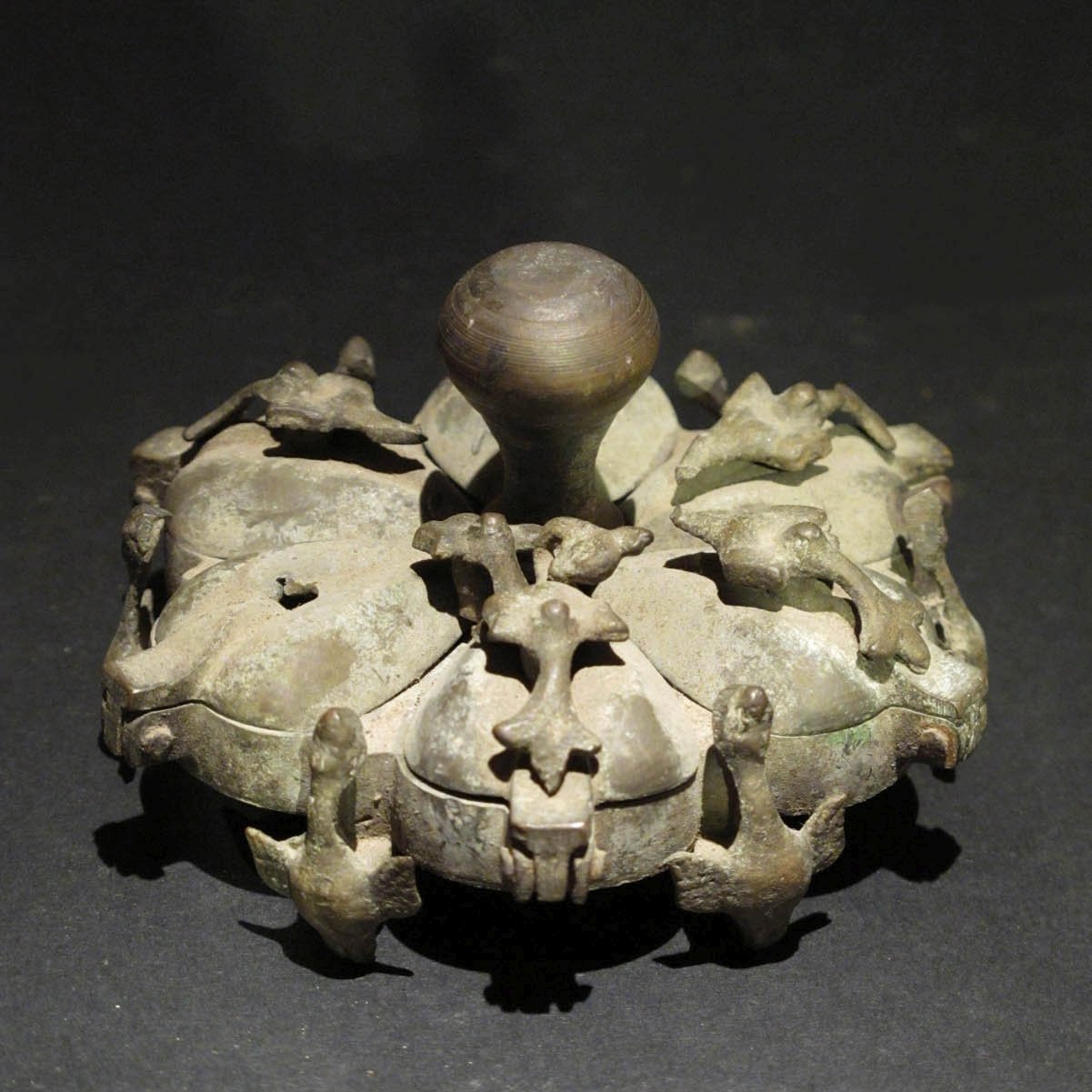 Brass Peacock Chopra Box - Early 20thC