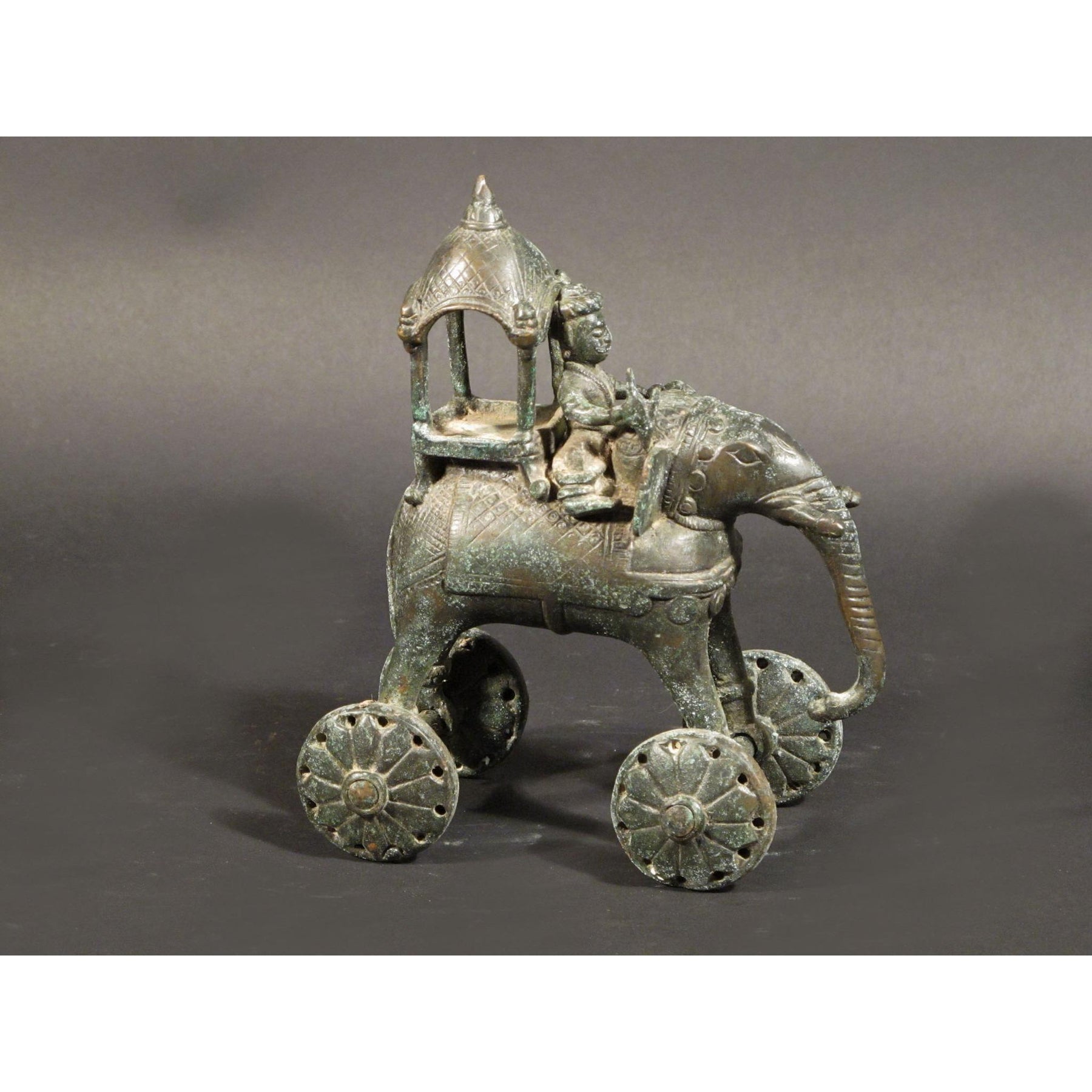 Bronze Elephant & Mahout - 19thC