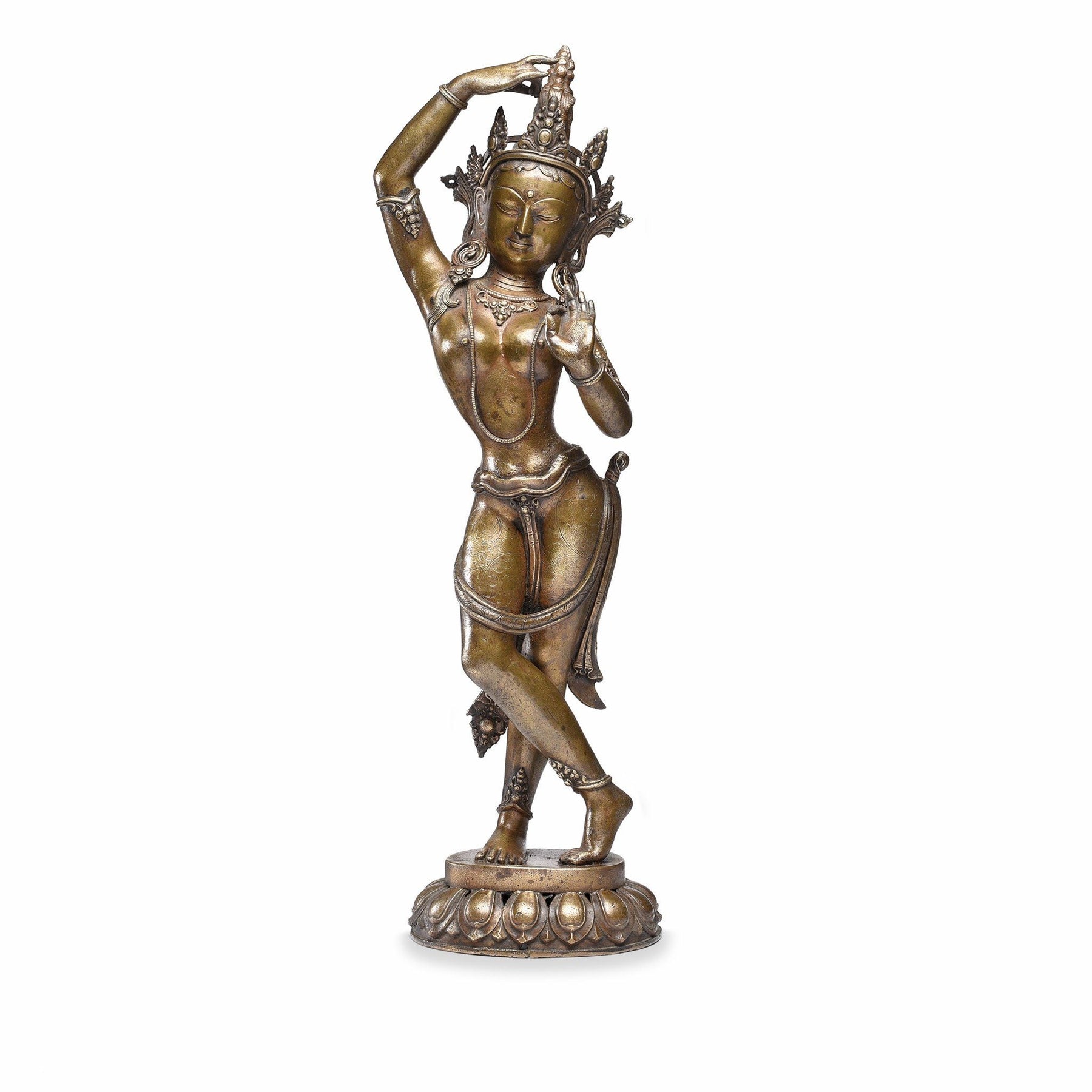 Bronze Statue of Parvati From Nepal - Early 20thC
