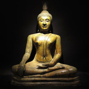 Bronze Thai Buddha in Bhumiparsha Mudra Pose