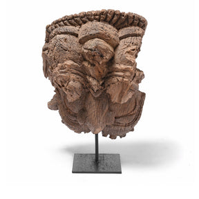 Carved Lion Head from Orissa - 18thC