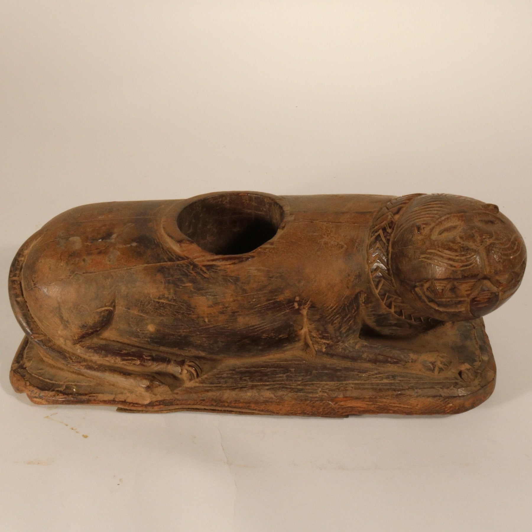 Carved Lion Lemon Squeezer From Rajasthan - 19thC