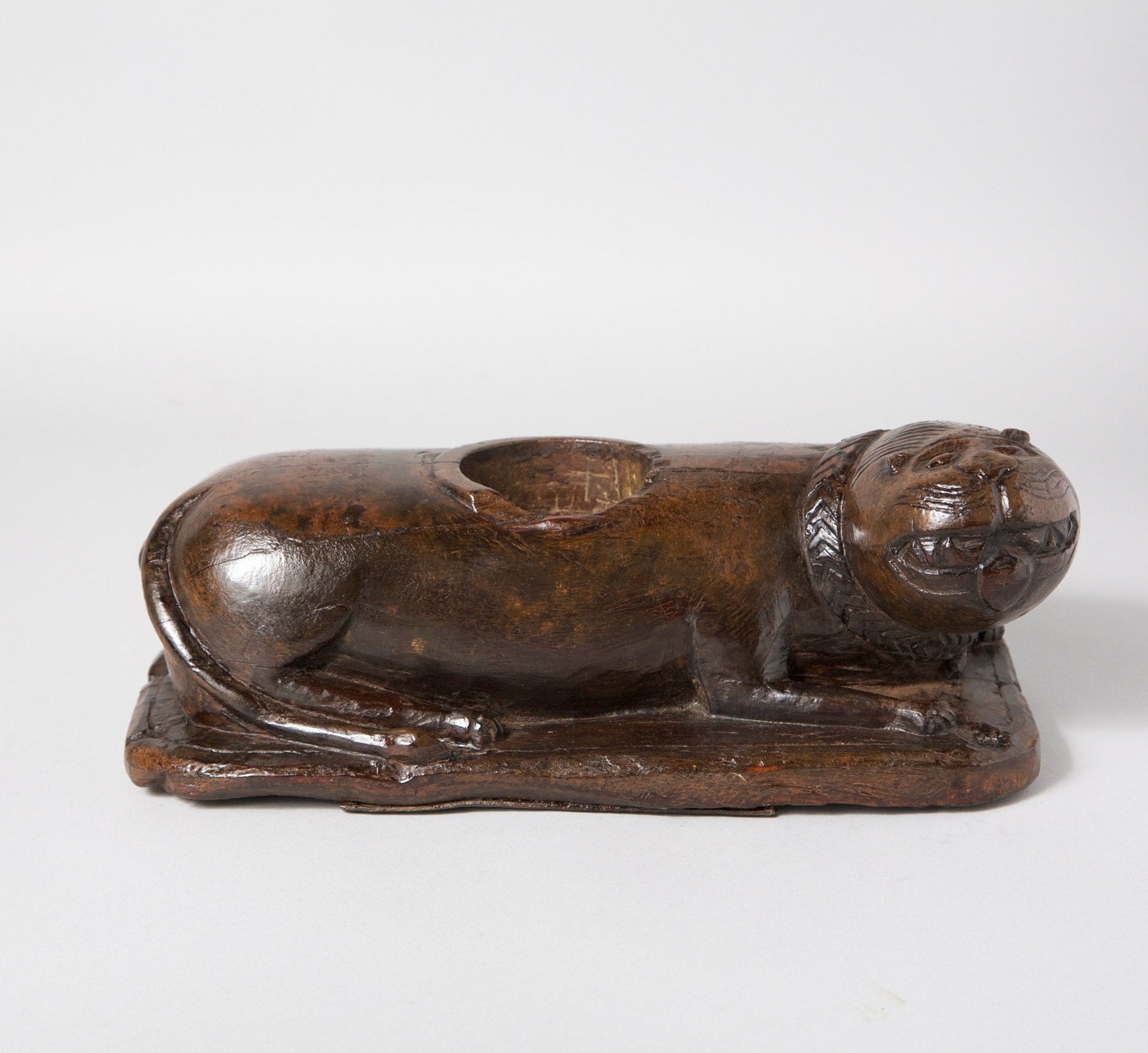 Carved Lion Lemon Squeezer From Rajasthan - 19thC