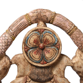 Carved & Painted Wooden South Indian Ganesh Statue - Reproduction