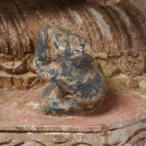 Carved & Painted Wooden South Indian Ganesh Statue - Reproduction