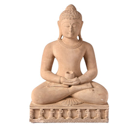Carved Stone Sitting Buddha Statue From Patna
