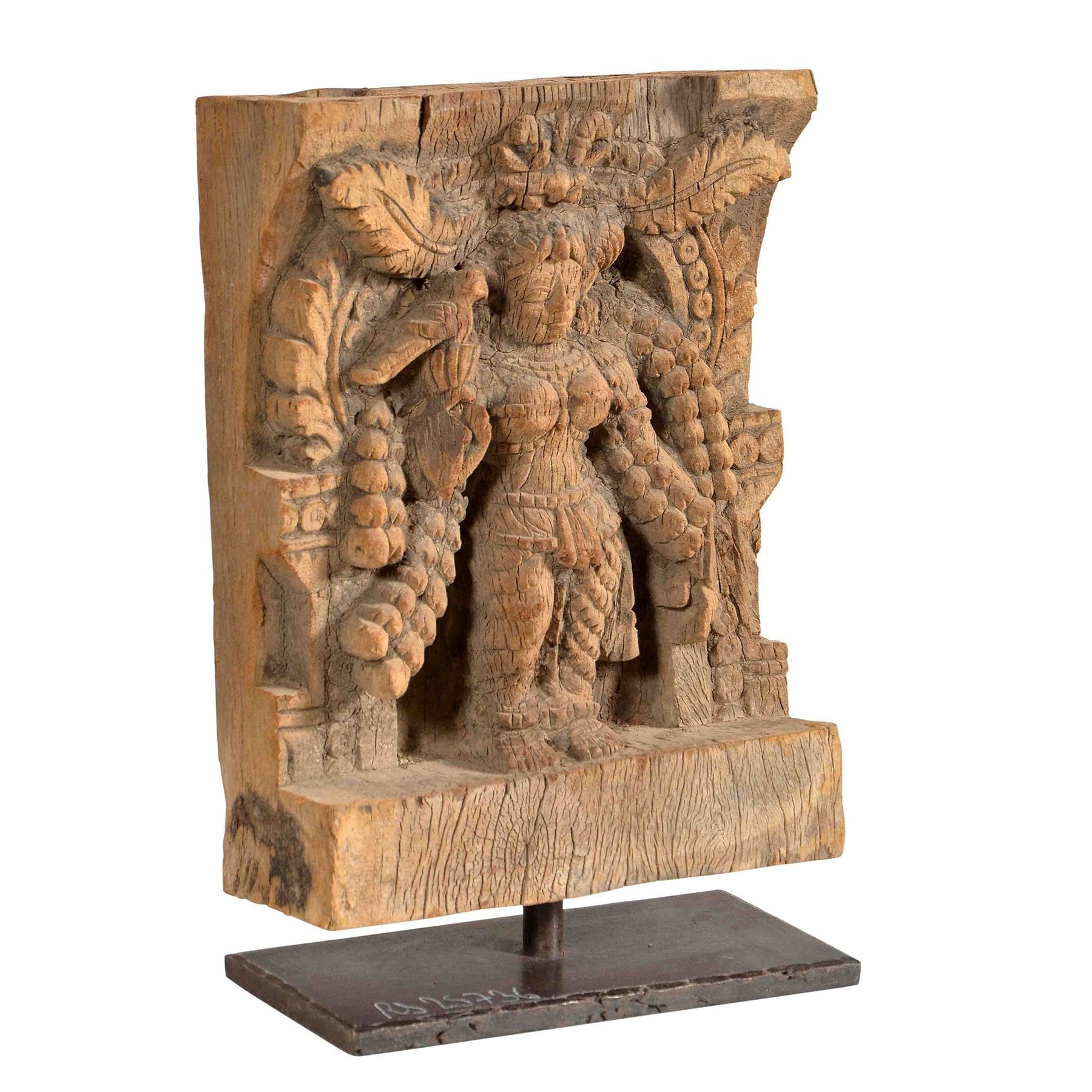 Carved Teak Chariot Carving From Tamil Nadu - 19thC