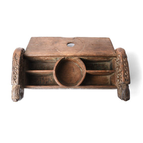 Carved Teak Harpa Box From Banswara - 19thC