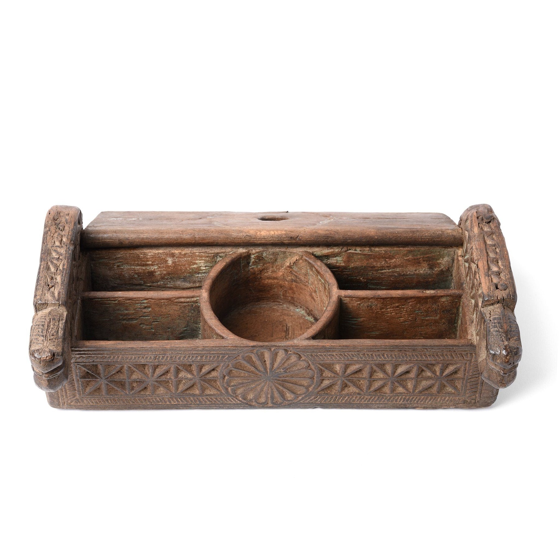 Carved Teak Harpa Box From Banswara - 19thC