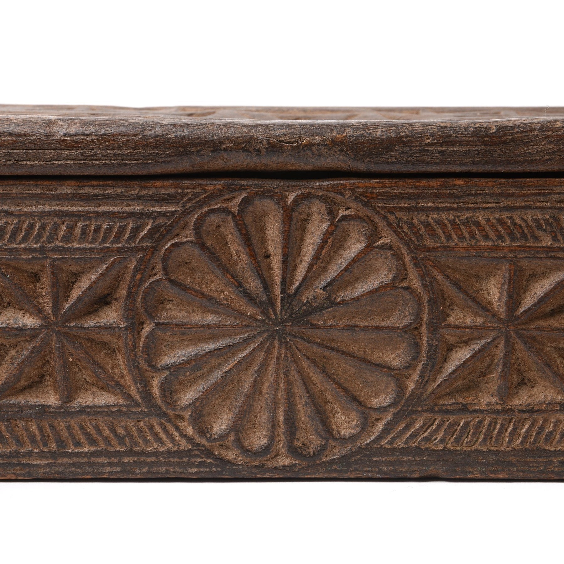 Carved Teak Harpa Box From Banswara - 19thC