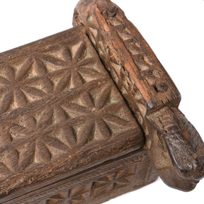 Carved Teak Harpa Box From Banswara - 19thC