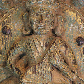 Carved Teak Panel From Gujarat - 19thC