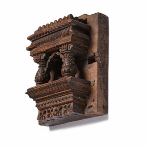 Carved Teak Votive Panel - 19thC