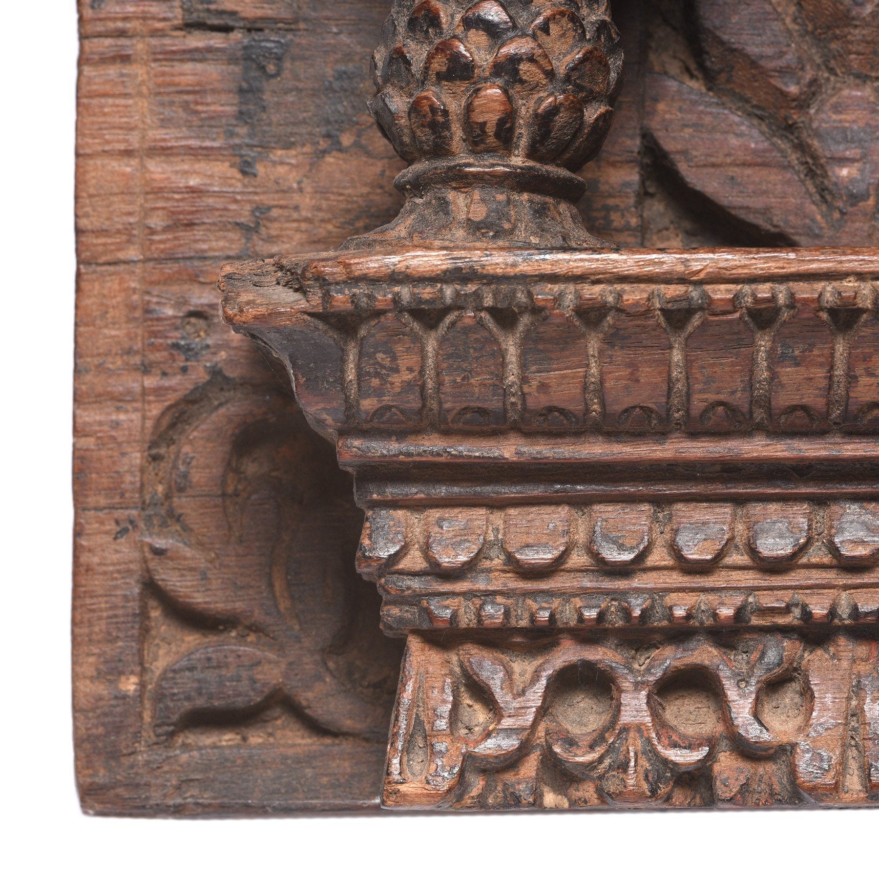 Carved Teak Votive Panel - 19thC