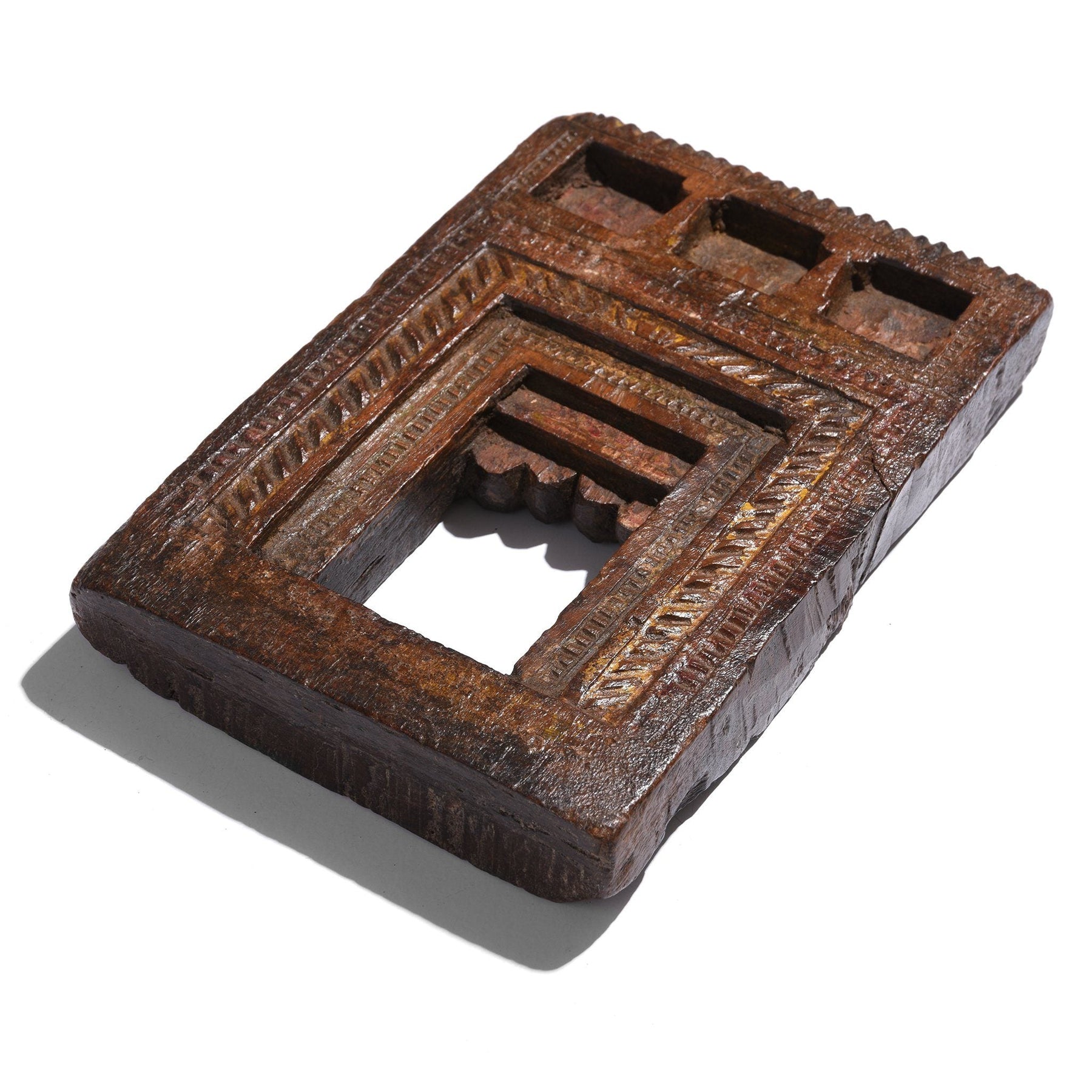 Carved Teak Votive Panel from Andra Pradesh - 19thC