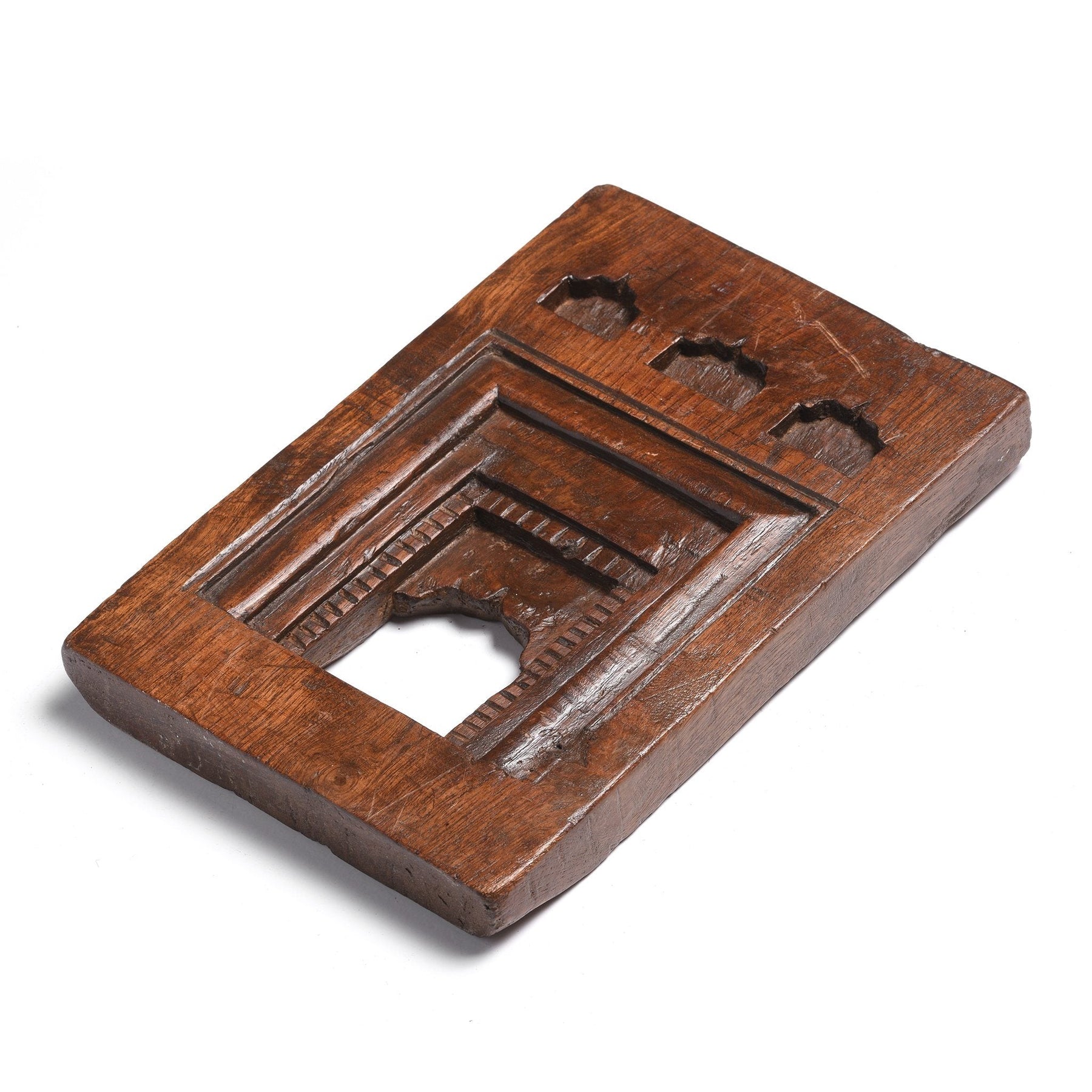 Carved Teak Votive Panel from Andra Pradesh - 19thC