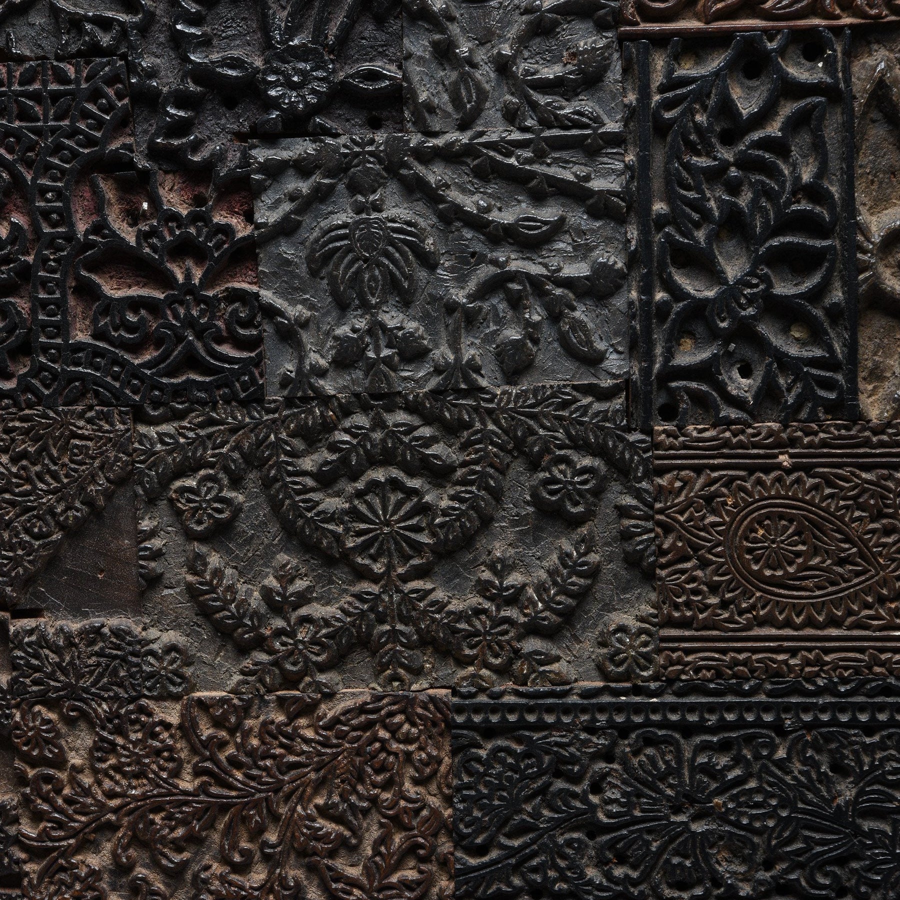 Decorative Wall Panel Made from Old Textile Printing blocks