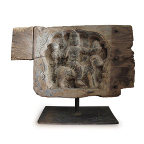 Indian Chariot Carving Panel From Tamil Nadu - 18thC