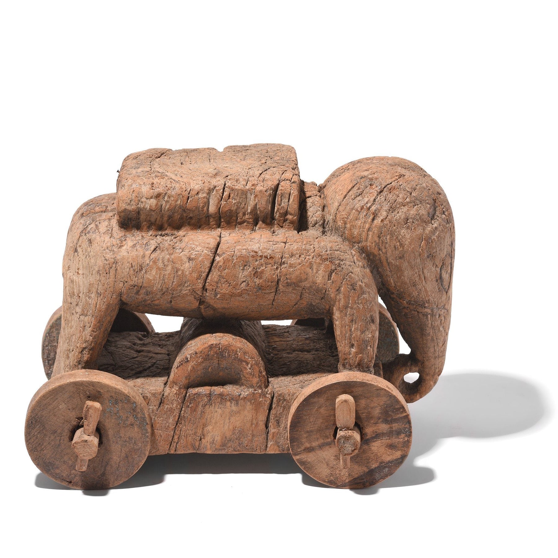 Indian Elephant Wheel Toy From Madhya Pradesh - 18thC