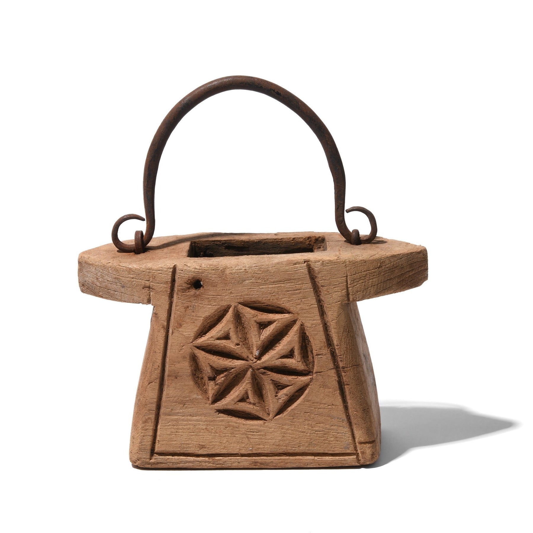 Indian Teak Ghee Pot From Rajasthan - 19thC