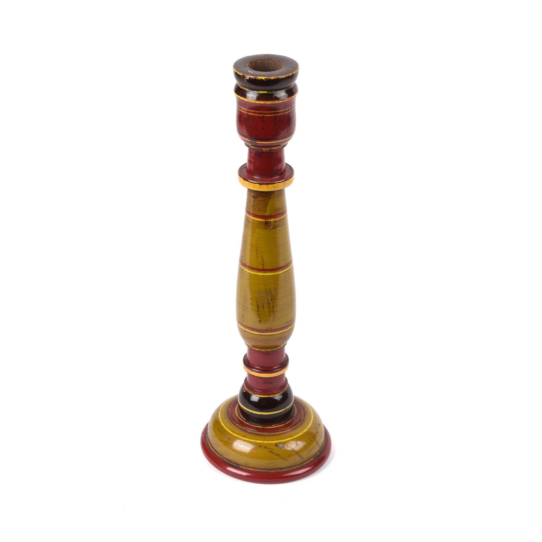 Lacquered Candle Stick From Rajasthan