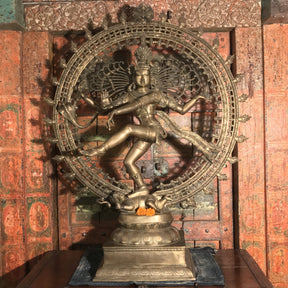 Large Brass Dancing Shiva Nataraj Statue From South India