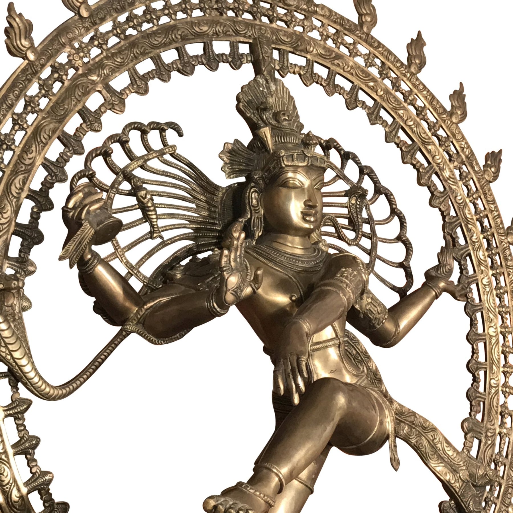 Large Brass Dancing Shiva Nataraj Statue From South India