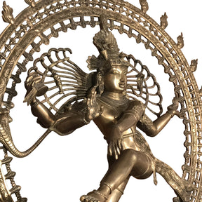 Large Brass Dancing Shiva Nataraj Statue From South India