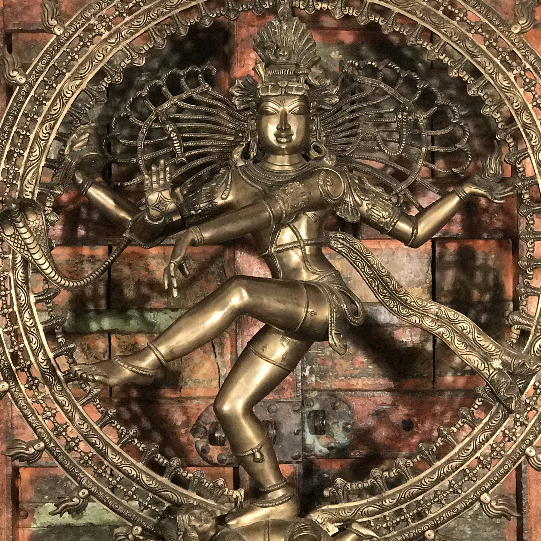 Large Brass Dancing Shiva Nataraj Statue From South India