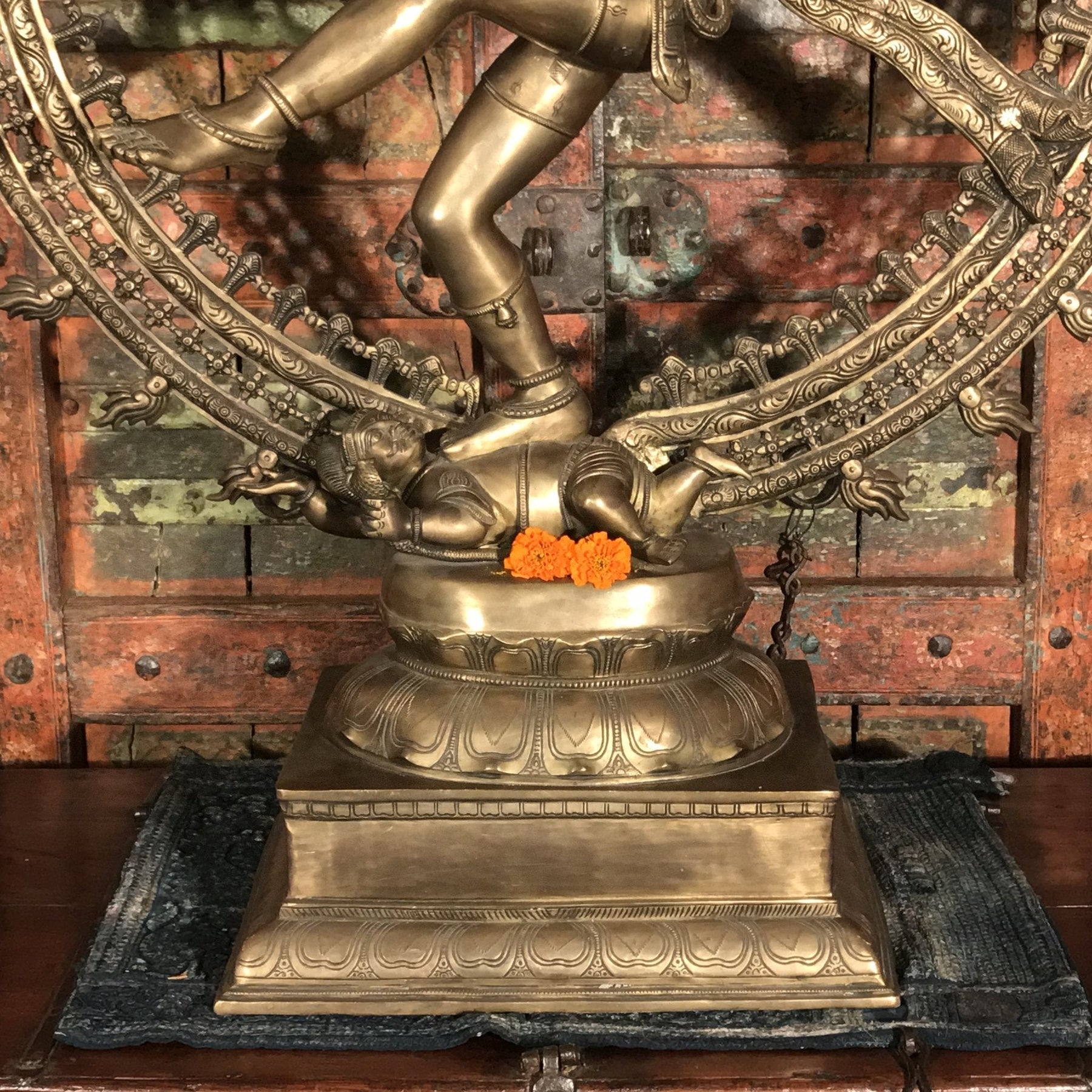Large Brass Dancing Shiva Nataraj Statue From South India