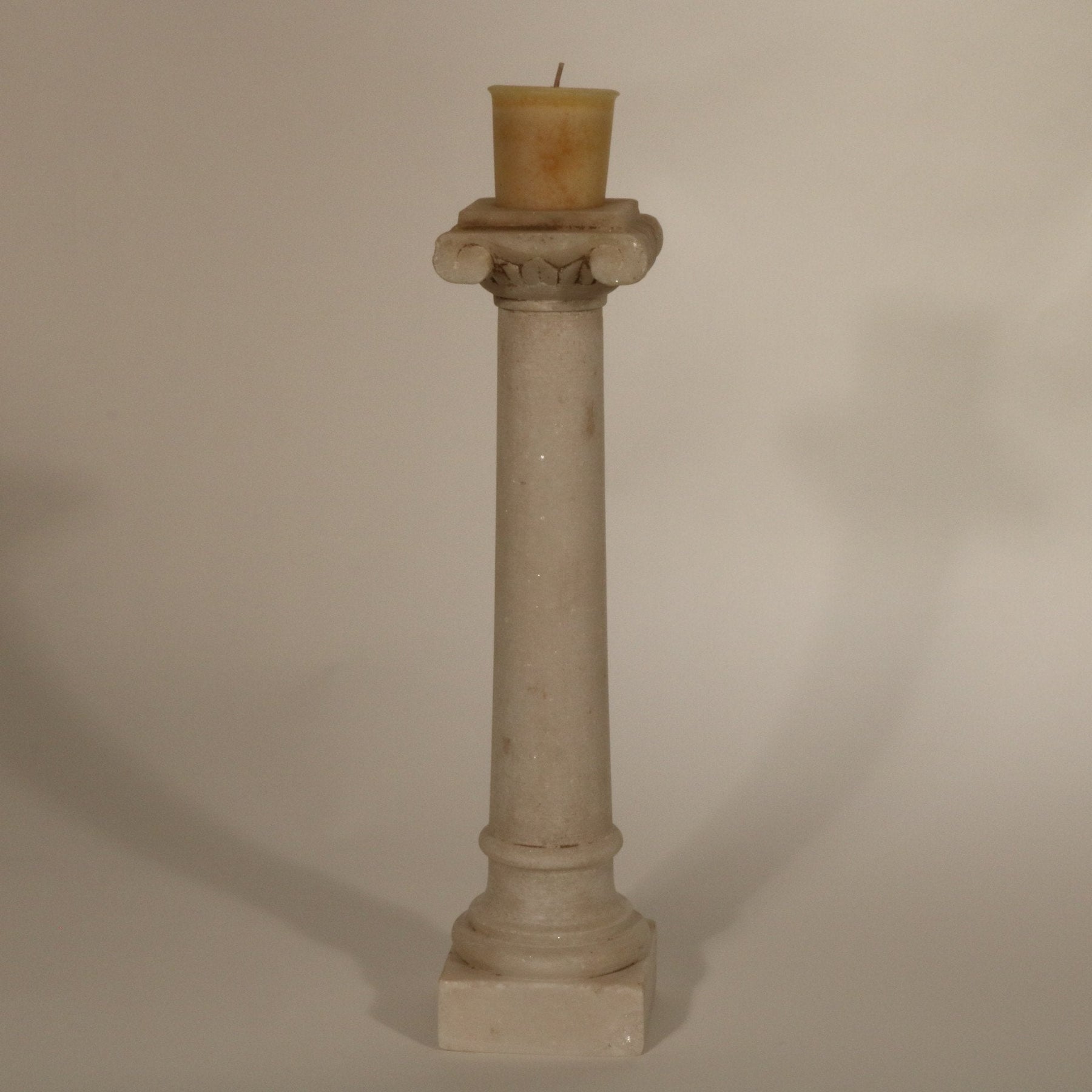 Marble Candlestick From Rajasthan