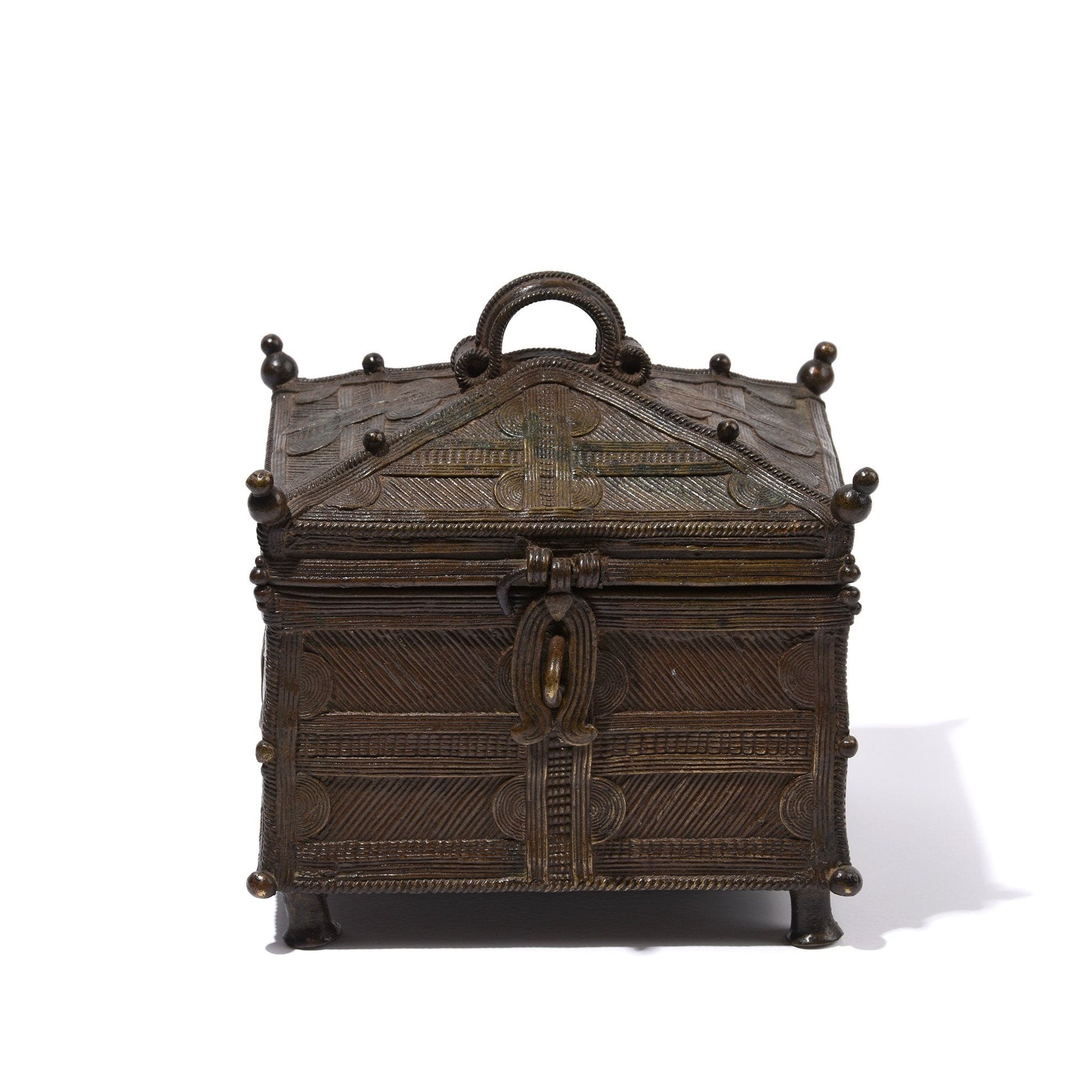 Old Brass Dhokra Money Box From Orissa - Late 19thC