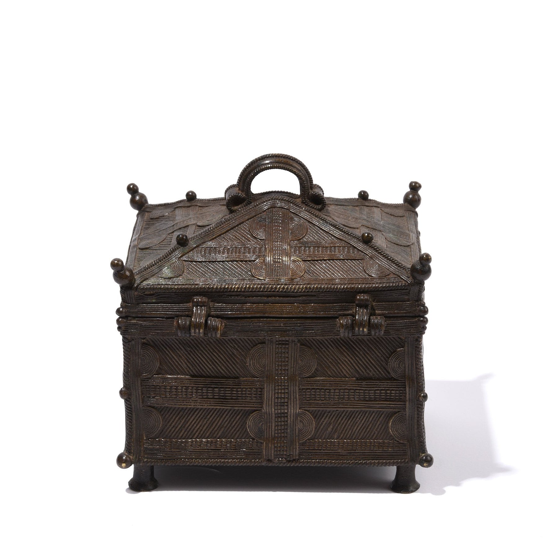 Old Brass Dhokra Money Box From Orissa - Late 19thC