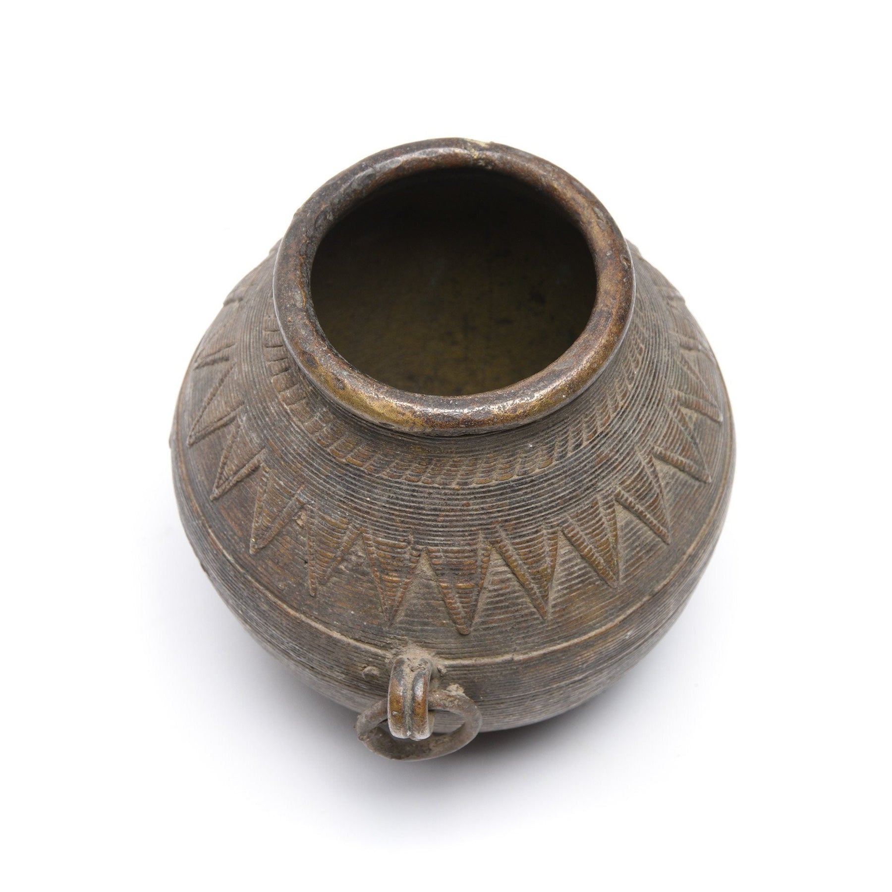 Old Brass Dhokra Rice Measure From Sundergarh, Orissa - Early 20thC