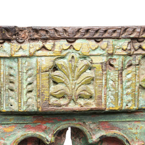 Old Green Painted Window From Banswara Tribal Area - 19thC