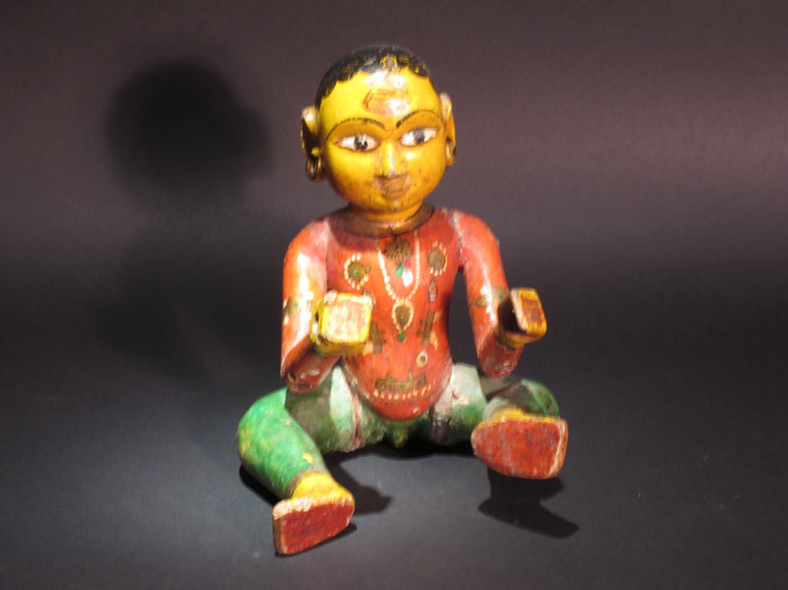Old Krishna Figure - original painted finish c.1890