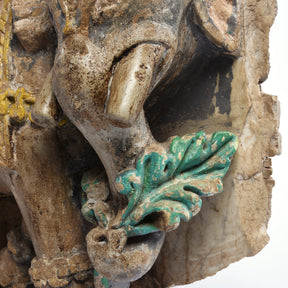 Old Painted Stone Elephant Statue From Gujarat - 19thC