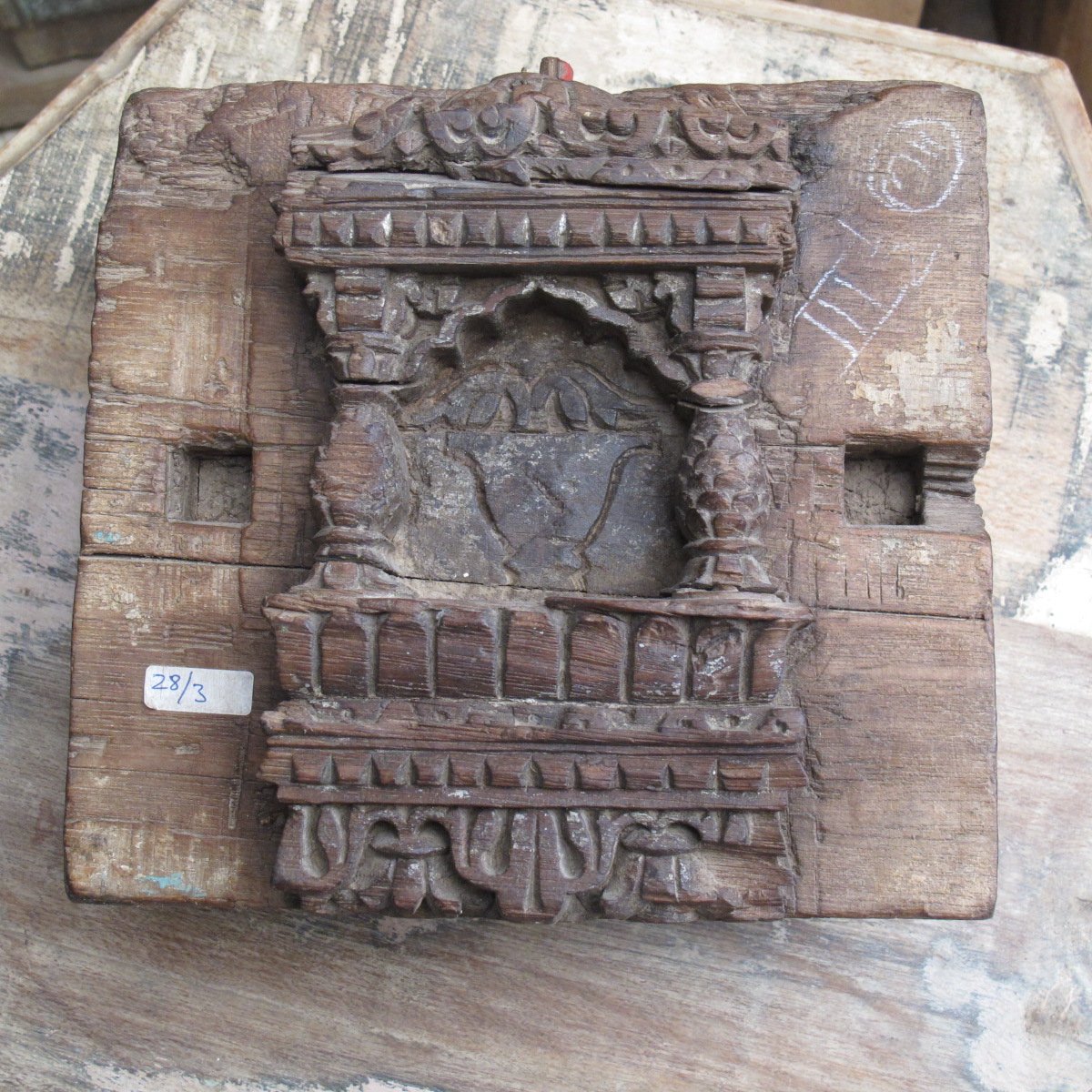 Old Teakwood Votive Panel - 19thC