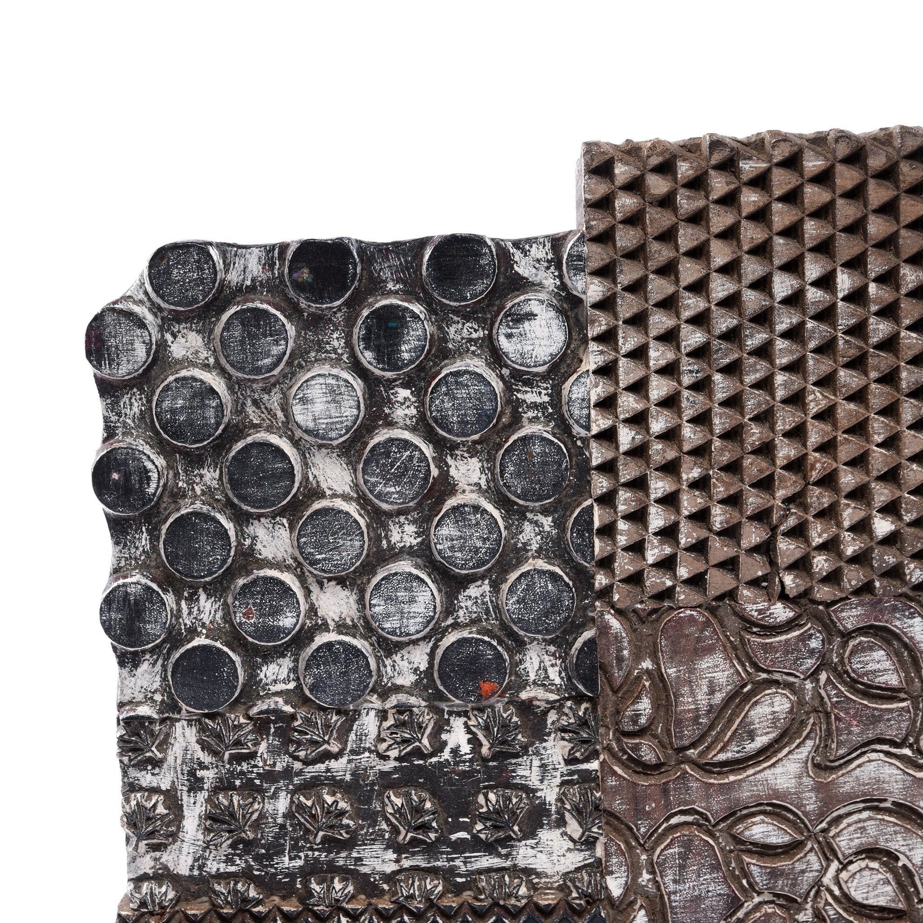 Old Textile Printing Blocks On a Stand - Ca 75 Yrs Old