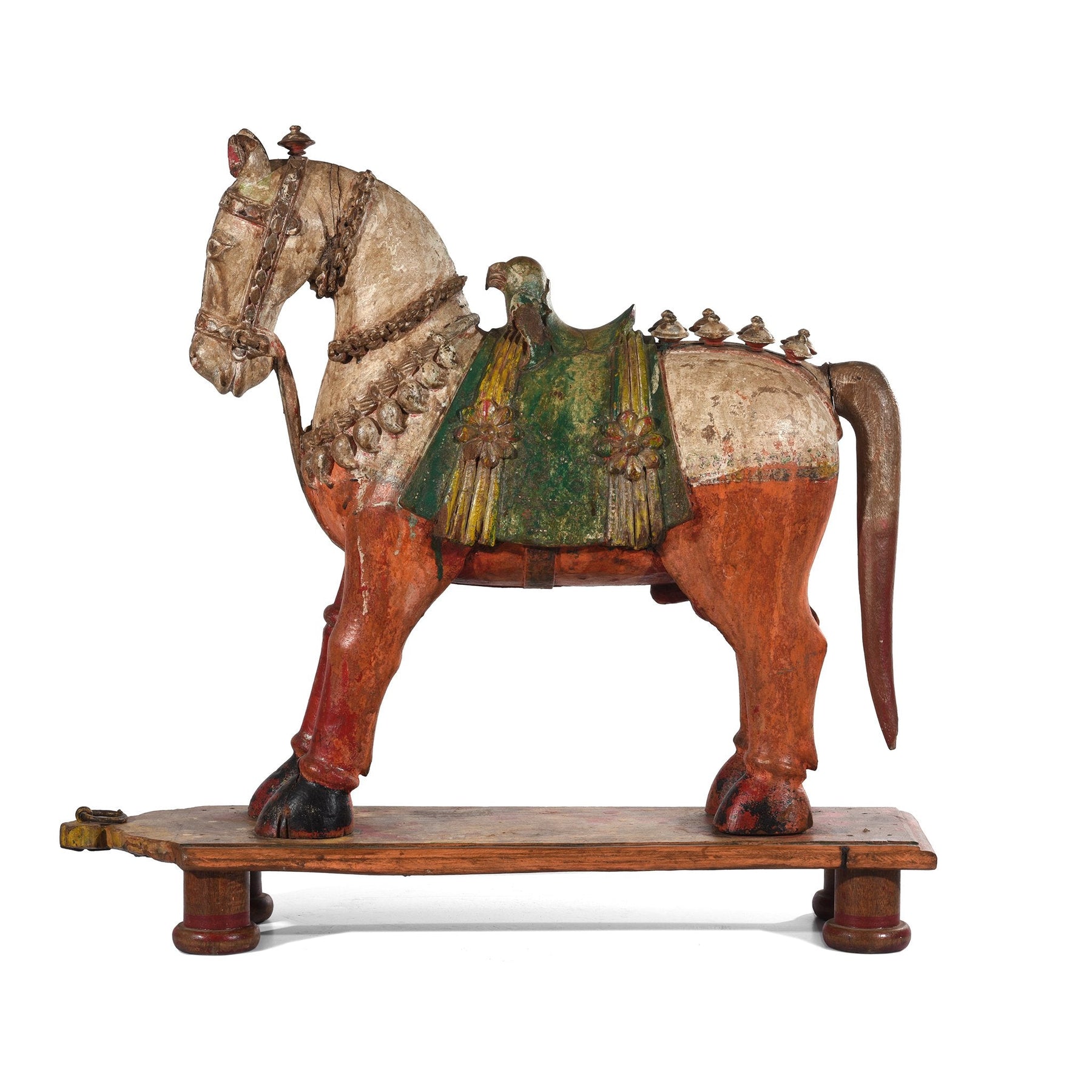 Painted Carved Horse from Patan - Late 19thC
