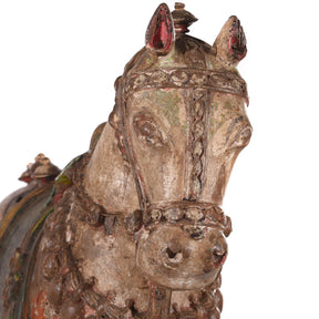 Painted Carved Horse from Patan - Late 19thC